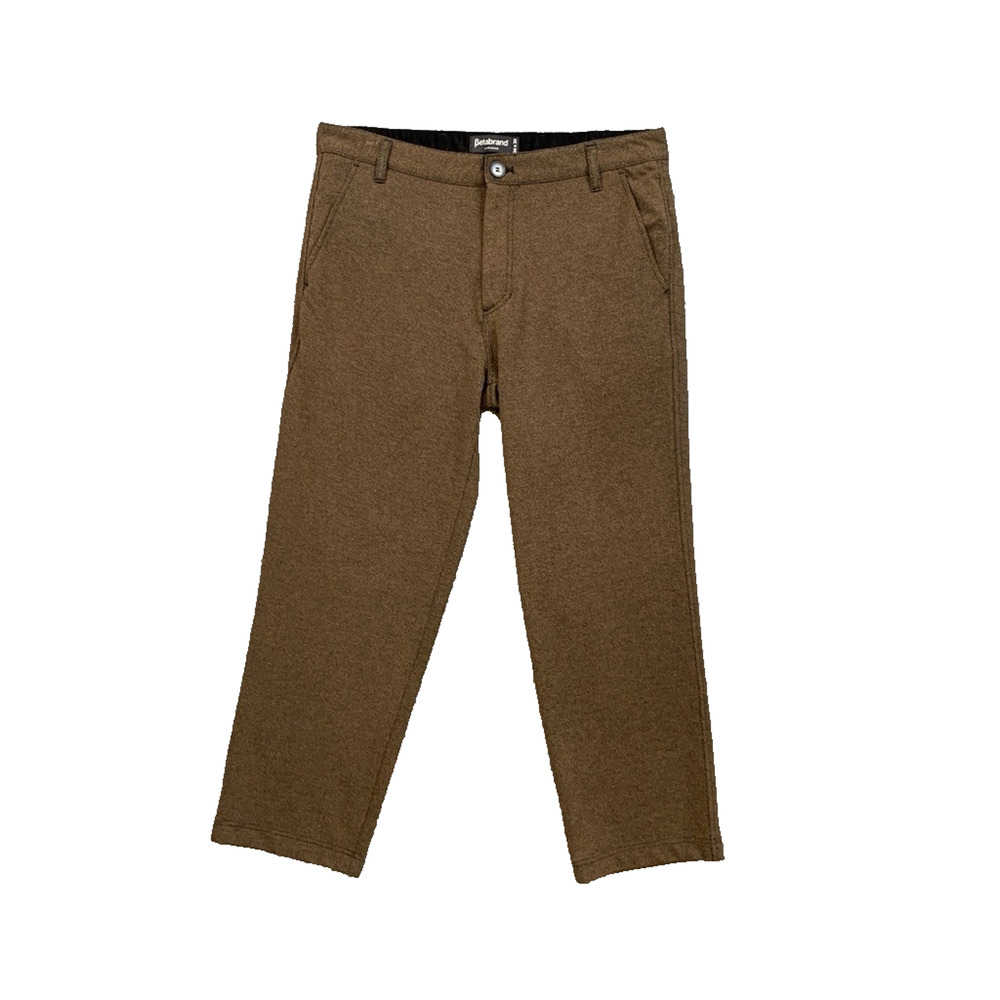 Betabrand Pants Mens 34 Mocha Brown Stretch Tweed Casual Dress Chino Trouser
